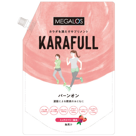 KARAFULL 燃焼系サプリメント メガロス バーンオン（ミックスベリー風味）